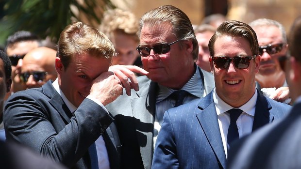 Cole Miller's father and brothers pay tribute at his funeral.