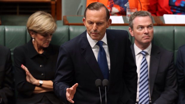 Prime Minister Tony Abbott during question time on Tuesday.