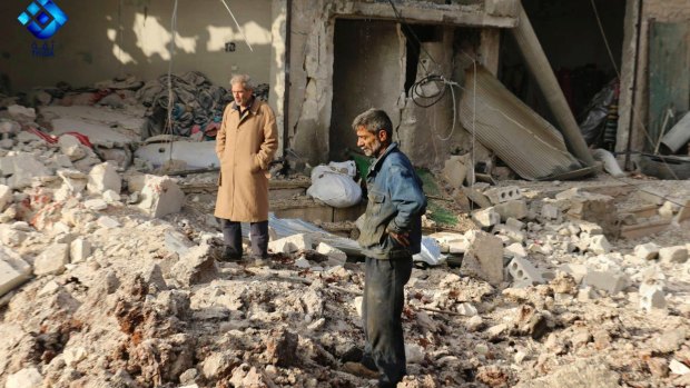 Syrian activists say dozens were killed in the airstrike on the market town in the north of Syria. 