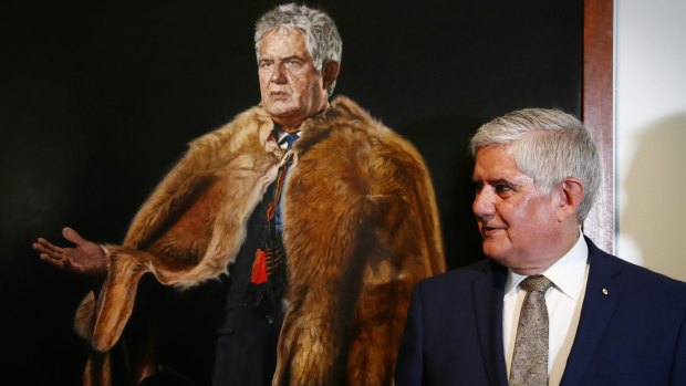 Minister for Aged Care and Indigenous Health Ken Wyatt during the unveiling of his portrait at Parliament House.
