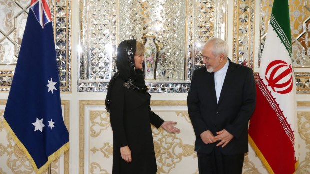 Ms Bishop meeting with Dr Mohammad Javad Zarif in Tehran in 2015.