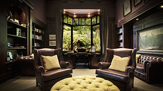 Treetops Lodge's library.