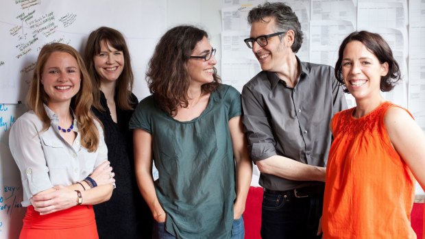 Serial staff, from left: Dana Chivvis, Emily Condon, Sarah Koenig, Ira Glass and Julie Snyder.