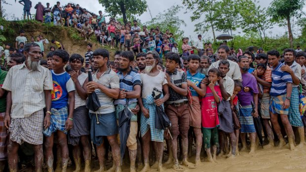 More than 400,000 people have fled Myanmar's Rakhine State, across the border to Bangladesh.