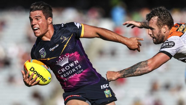 Melbourne Storm's Brodie Croft works closely with mentor Cooper Cronk.