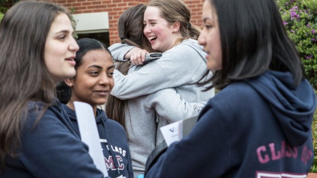 Relief for the year 12 students of Our Lady of Mercy College in Heidelberg after the VCE English exam.