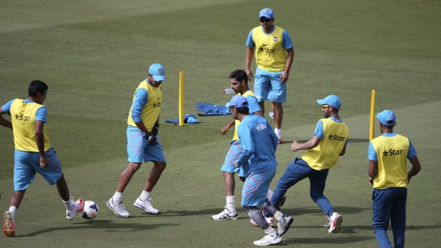 Indian players train at the SCG on Monday.