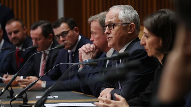 Prime Minister Malcolm Turnbull with premiers and chief ministers in Canberra.