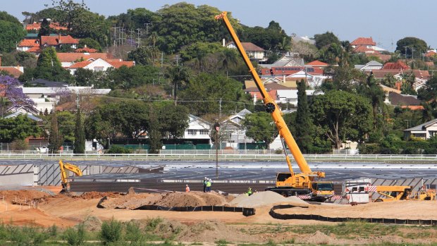 Two men were crushed to death by a falling concrete slab at Eagle Farm Racecourse in October.
