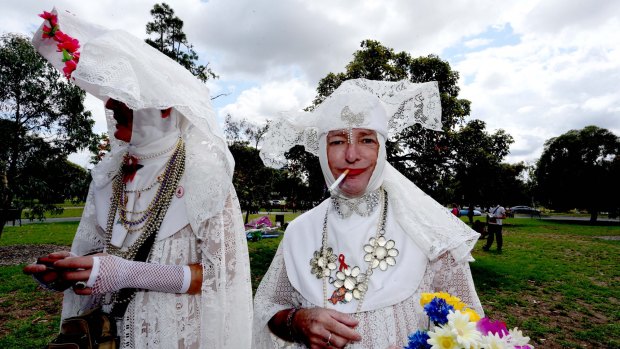 Revellers at Melbourne's annual Midsumma gay pride march in St Kilda.