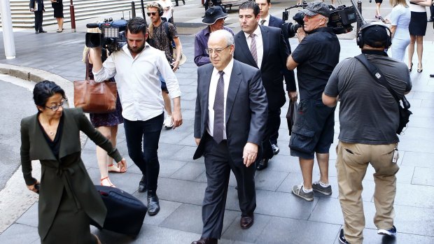 Eddie Obeid leaves the Supreme Court after his sentencing submissions earlier this year.