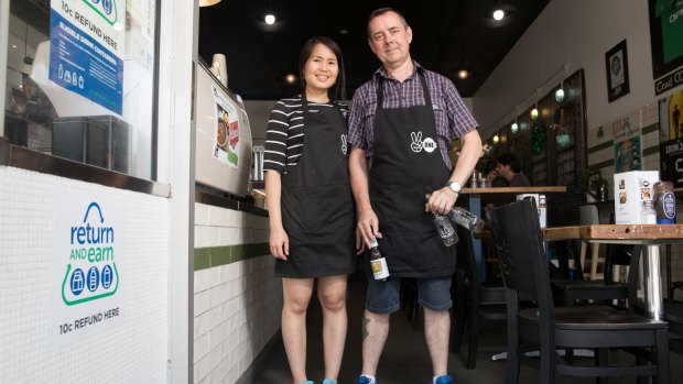 Martin McCleave and Bee Seesong from Two Ones Cafe in Randwick will be among the collection points for the new scheme.