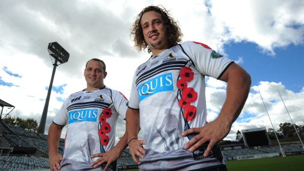 Brumbies twins Ruan, left, and Jean-Pierre Smith have earnt their first professional start together.