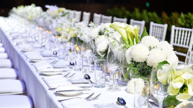 A wedding organised by Pollon Flowers at the Sydney Opera House.