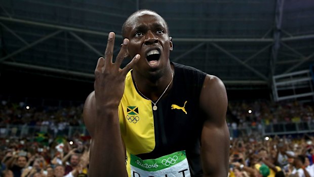 Third gold of the games: Usain Bolt.