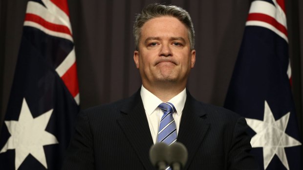 Reduced funding: Financce Minister Mathias Cormann says the ABC is not having its funding cut, it is facing an efficiency dividend,