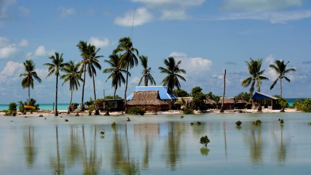 Rising sea levels are a significant threat to low-lying countries such as Kiribati.