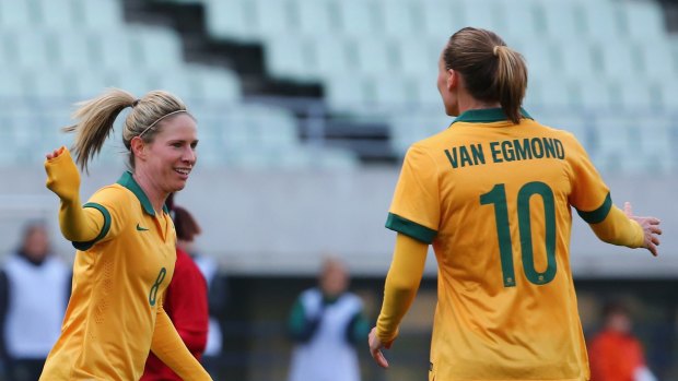 Elise Kellond-Knight (left) and Emily van Egmond are nominated for the PFA's women's player of the year award.