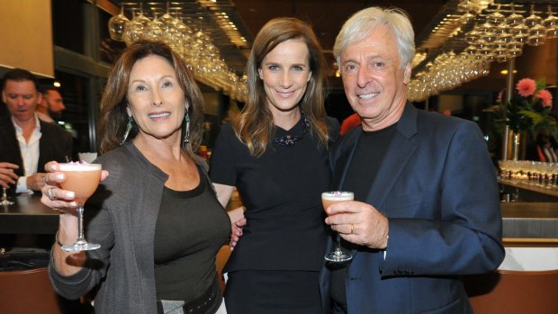 Rachel Griffiths with Bob and Ruth Magid at the opening of The Gantry restaurant.
