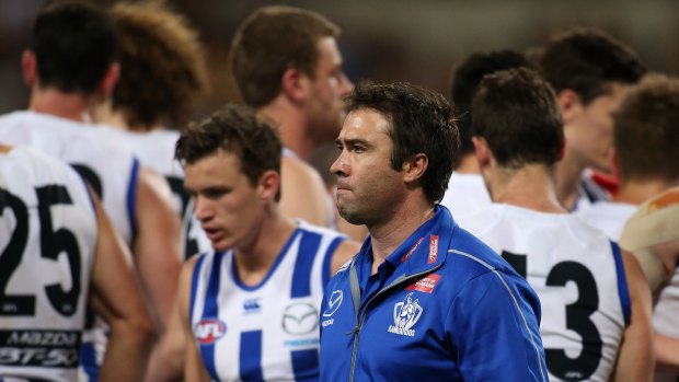 Roos coach Brad Scott who rested a big group of players in the final round of 2015. 
