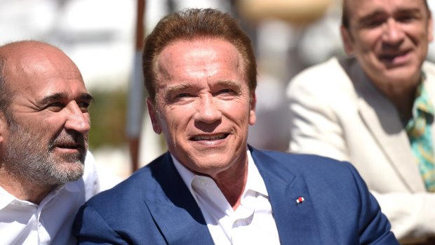 Arnold Schwarzenegger attends a photocall for Wonders of the Sea 3D at the 70th annual Cannes Film Festival.