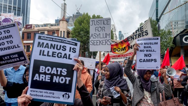 A recent protest in Melbourne, calling for the closure of the Manus Island centre.