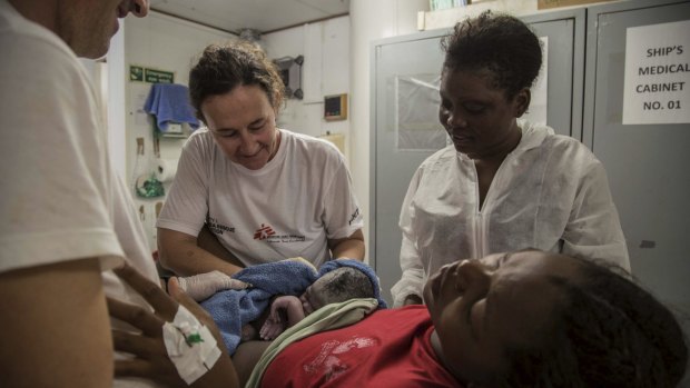 Baby Divan was born on board Dignity 1 three hours after his mother was rescued from a boat in the central Mediterranean.