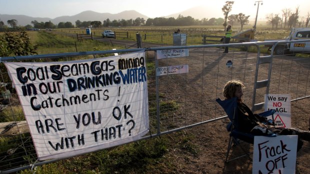 Signs erected by anti-fracking protesters in Gloucester. 