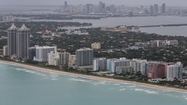 Miami's main beach, which is low-lying and flood prone. 