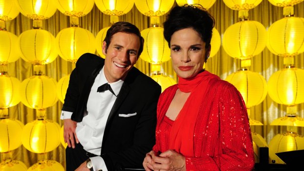 Sigrid Thornton, here with Joel Jackson as Peter Allen, says she is fortunate that fame hasn't hounded her as it did her character Judy Garland in <i>Peter Allen: Not The Boy Next Door</i>. 