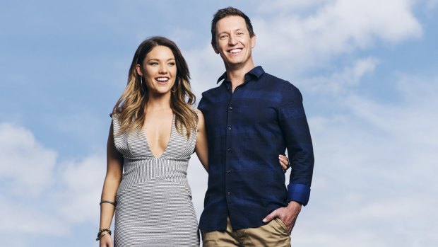 Sam Frost and Australian comedian Rove McManus.