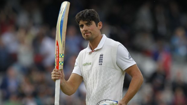 England's captain Alastair Cook acknowledges the crowd.