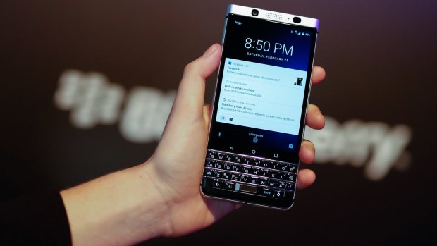 The Blackberry KEYone, on show at Mobile World Congress this week in Barcelona, offers a physical keyboard and tight security.