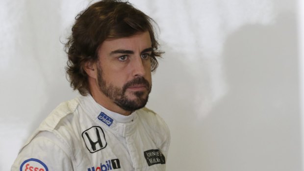 Embarrassed: McLaren driver Fernando Alonso.