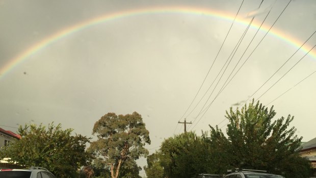 A rainbow over Seddon