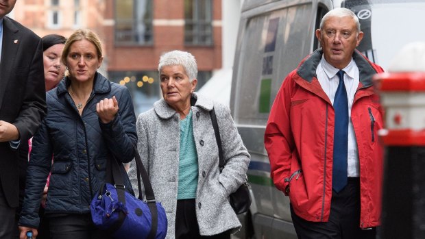 Jo Cox's sister Kim Leadbeater, mother Jean and Gordon arrive for the first day of Thomas Mair's trial.