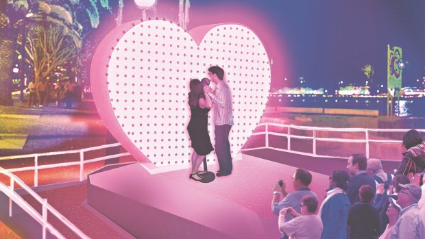 Artist's impression of this year's interactive I Love You installation - fun for families, romantics and  Instagrammers.  