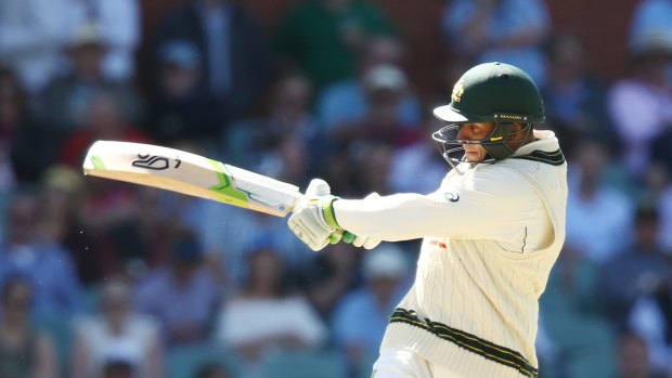 Usman Khawaja of Australia bats during day two of the Third Test match between Australia and South Africa at Adelaide Oval.
