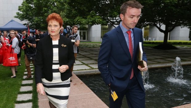 Senator Pauline Hanson and her increasingly powerful chief of staff James Ashby.