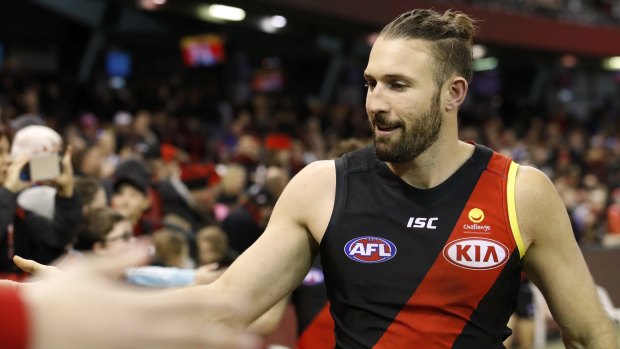 Essendon's Cale Hooker will play his 150th match this weekend.