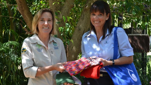 Cynthia Thompson (left), Australia Zoo Wildlife Warriors Director of Development with Kerry Shortall from the Unitywater Admin team.