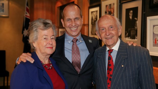 Journalist Peter Greste with his parents Lois and Juris Greste in March this year. 