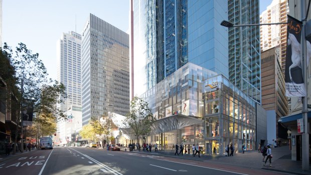 An artist's impression of 580 George Street, which has revamped its food court