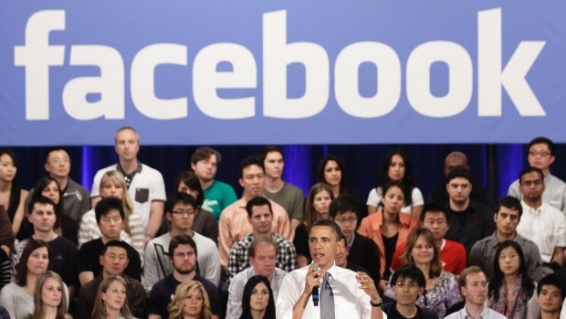 President Barack Obama at a town hall meeting at Facebook headquarters in Palo Alto, California. The year Obama came into office, the White House joined Facebook, Twitter, Flickr, Vimeo, iTunes and MySpace. In 2013, the first lady posted her first photo to Instagram. In 2015, Obama sent his first tweet from @POTUS, an account which now has 11 million followers. This year, the White House posted its first official story on Snapchat.