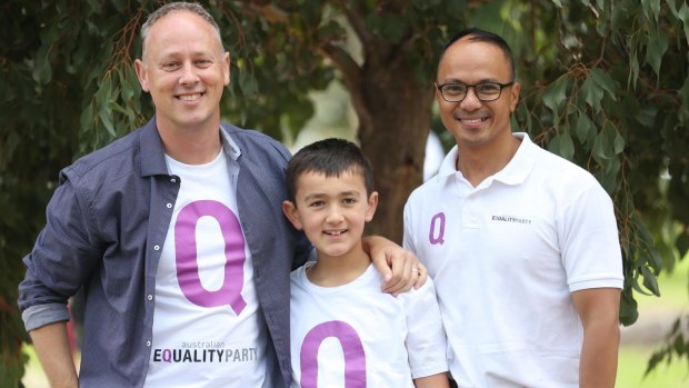 Jason Tuazon-McCheyne with son Ruben and husband Adrian Tuazon-Mc Cheyne.