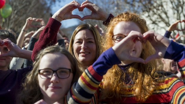 Canberrans turn out to show their support for marriage equality

