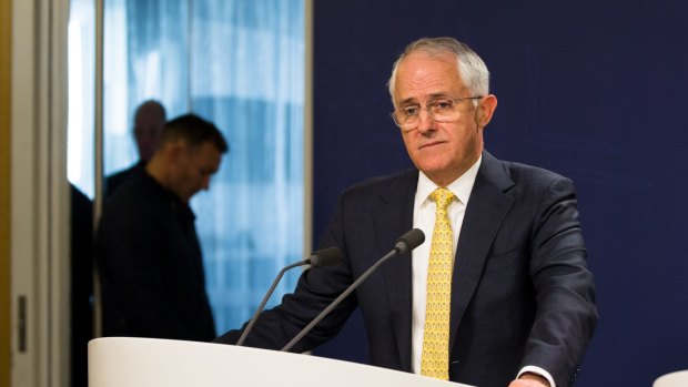 Malcolm Turnbull addresses the media at a press conference on Sunday.