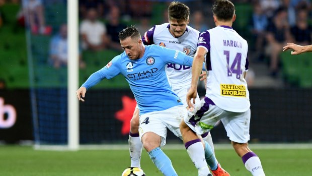 Ross McCormack in action for Melbourne City against Perth Glory.