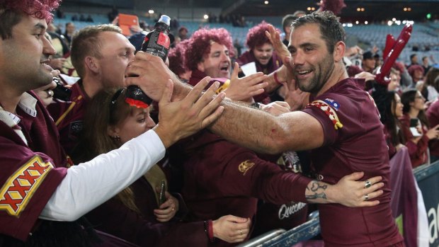 Maroons captain Cameron Smith thanks fans after winning Origin I.