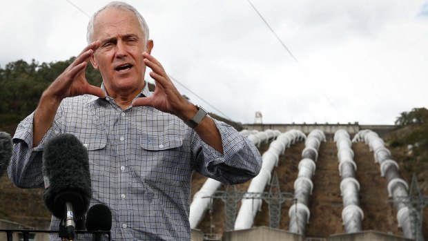 The Prime Minister at his pet project to expand the Snowy Hydro scheme.
